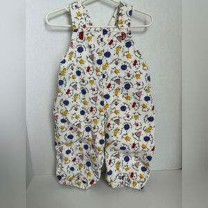 White Kids Overalls with Fruit Print - Unbranded